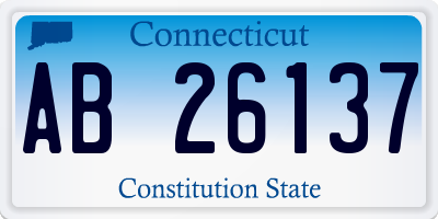 CT license plate AB26137