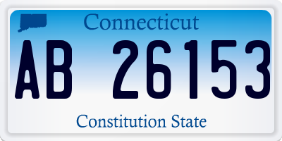 CT license plate AB26153