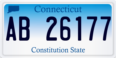 CT license plate AB26177