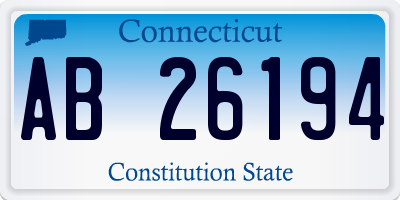 CT license plate AB26194