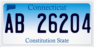 CT license plate AB26204