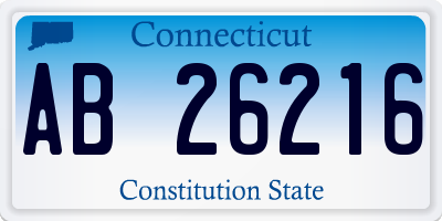 CT license plate AB26216