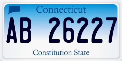 CT license plate AB26227