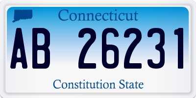 CT license plate AB26231