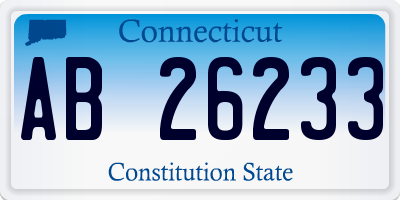 CT license plate AB26233