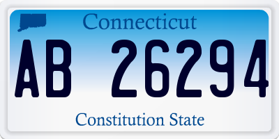 CT license plate AB26294