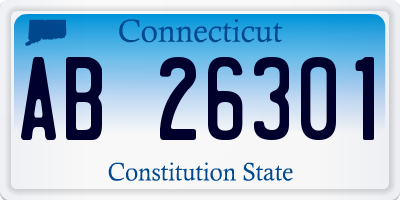 CT license plate AB26301