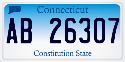 CT license plate AB26307