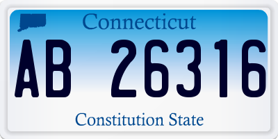 CT license plate AB26316