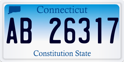 CT license plate AB26317