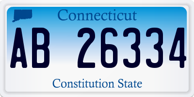 CT license plate AB26334