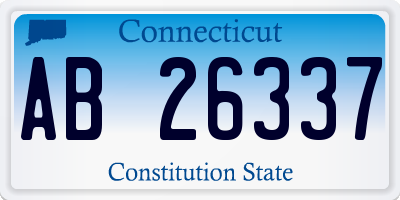 CT license plate AB26337