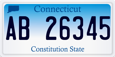 CT license plate AB26345