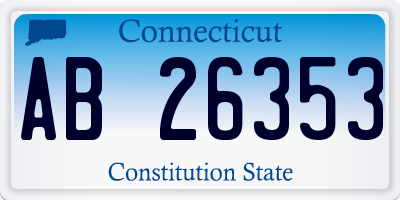 CT license plate AB26353