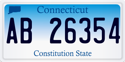 CT license plate AB26354