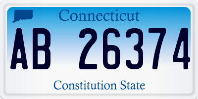 CT license plate AB26374