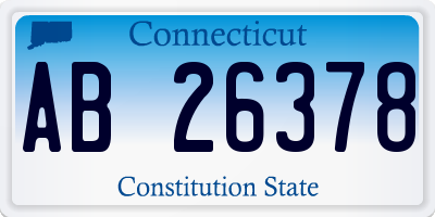 CT license plate AB26378