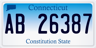 CT license plate AB26387
