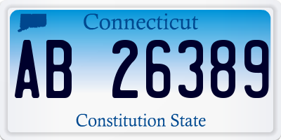 CT license plate AB26389