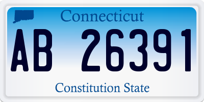 CT license plate AB26391