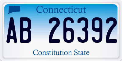 CT license plate AB26392