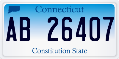 CT license plate AB26407