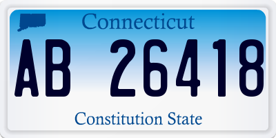 CT license plate AB26418