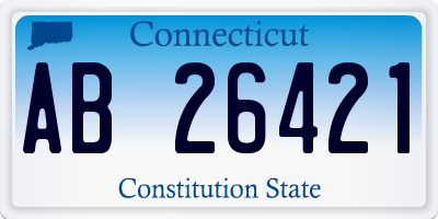 CT license plate AB26421