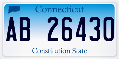 CT license plate AB26430