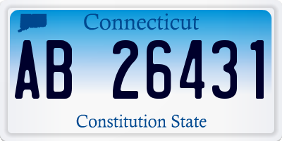 CT license plate AB26431