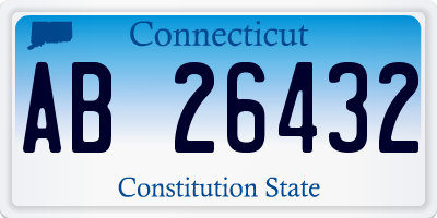 CT license plate AB26432