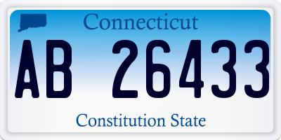 CT license plate AB26433