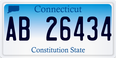 CT license plate AB26434