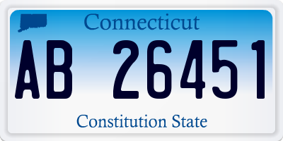 CT license plate AB26451