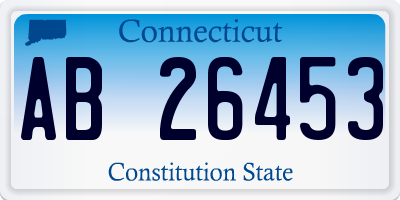 CT license plate AB26453