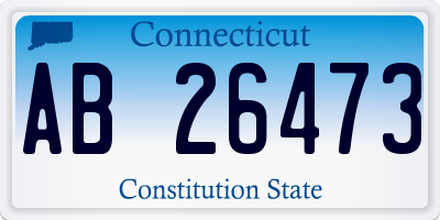 CT license plate AB26473