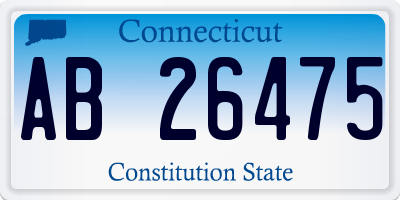 CT license plate AB26475