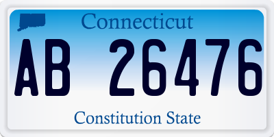 CT license plate AB26476