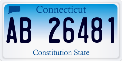 CT license plate AB26481