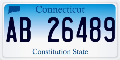 CT license plate AB26489