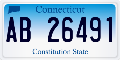 CT license plate AB26491