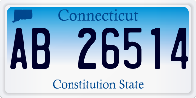 CT license plate AB26514