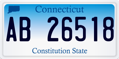 CT license plate AB26518