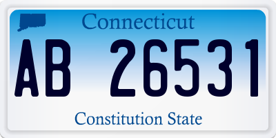 CT license plate AB26531