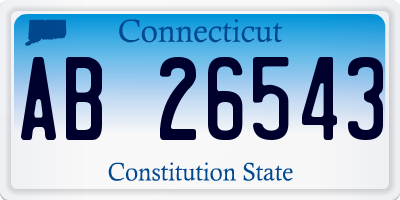 CT license plate AB26543