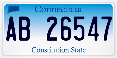 CT license plate AB26547