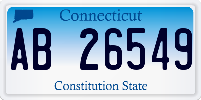CT license plate AB26549