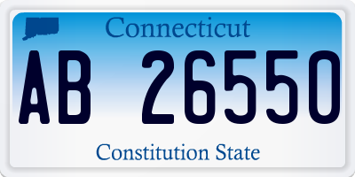 CT license plate AB26550