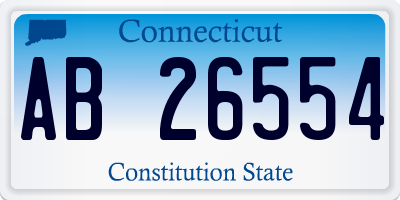 CT license plate AB26554
