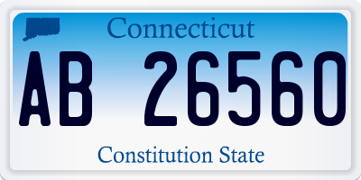 CT license plate AB26560